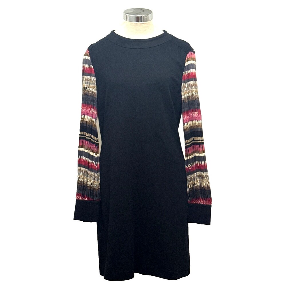 TRINA TURK 10 SILK Blend Long Sleeve Button Cuff Artsy Glam Luxury Travel Dress